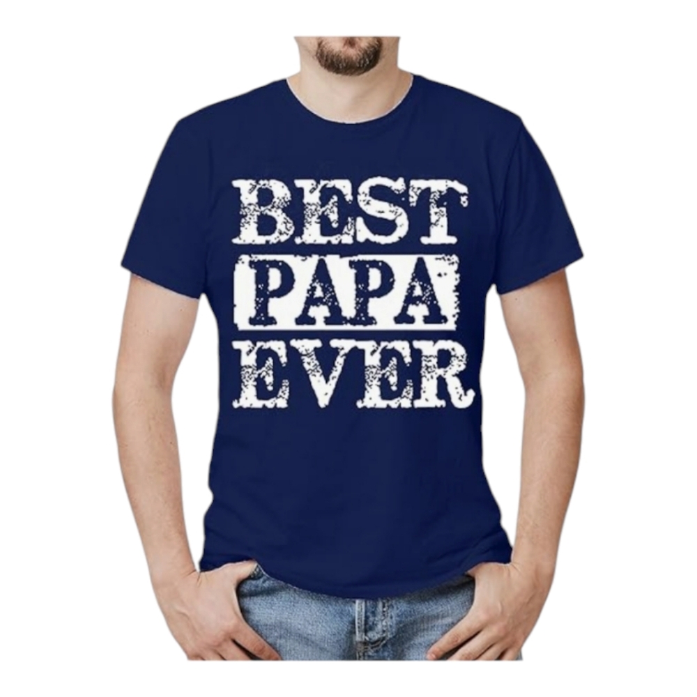 Best Papa Ever Navy Blue T-Shirt